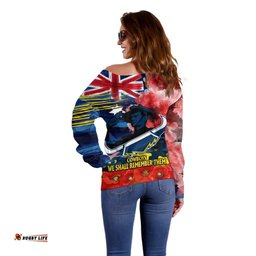 ANZAC Cowboys Rugby Off Shoulder Sweater We Shall Remember 05