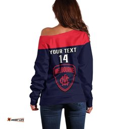 Personalised Melbourne Football Off Shoulder Sweater Go Demons Sporty Style
