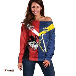 Custom Dragons Cowboys Combine Storm Warriors Off Shoulder Sweater Sport Style Version 02