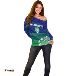 Warriors New Zealand Rugby Off Shoulder Sweater Maori Face Ta Moko Simple Style