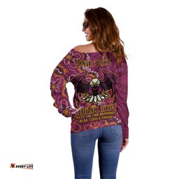 Personalised Sea Eagles NAIDOC Week 2024 Off Shoulder Sweater Aboriginal Fire Burning Sparks