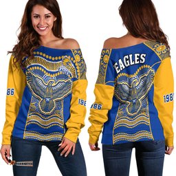 Eagles Football Off Shoulder Sweater West Coast 1986 Aboriginal Sporty Style