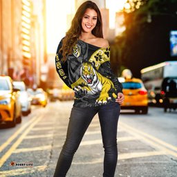 Custom Text And Number Richmond Football Off Shoulder Sweater Tigers 1885 Indigenous Basic Style