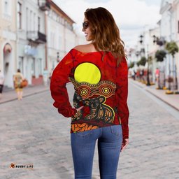 Custom Text Aboriginal Off Shoulder Sweater Australian Indigenous Koala