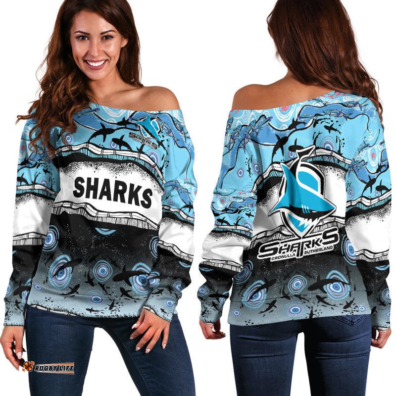 Sharkies Aboriginal Women Off Shoulder Sweater