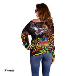 Sea Eagles Rugby Aboriginal Art Off Shoulder Sweater NAIDOC Indigenous Tribal
