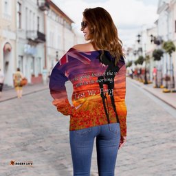 Anzac Day Women's Off Shoulder Sweater Lest We Forget 06