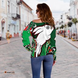 Rabbitohs Women Off Shoulder Sweater Indigenous Survival World