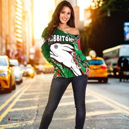 Rabbitohs Women Off Shoulder Sweater Indigenous Survival World