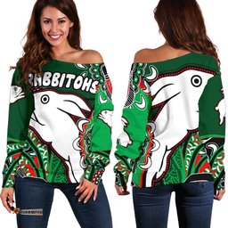 Rabbitohs Women Off Shoulder Sweater Indigenous Survival World