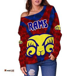 Adelaide Women's Off Shoulder Sweater Rams Merino Original Red