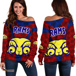 Adelaide Women's Off Shoulder Sweater Rams Merino Original Red