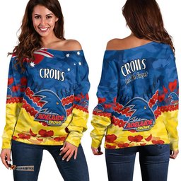 Adelaide Crows Football ANZAC Women Off Shoulder Sweater Lest We Forget
