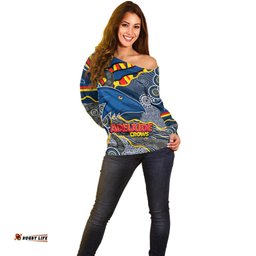 The Crows Football Off Shoulder Sweater Adelaide Be Unique Aboriginal Dots