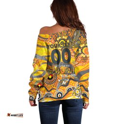 Custom NAIDOC Week 2024 Giants Off Shoulder Sweater Aboriginal Animals Keep The Fire Burning
