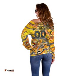 Custom NAIDOC Week 2024 Giants Off Shoulder Sweater Aboriginal Animals Keep The Fire Burning