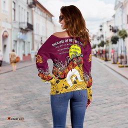 Brisbane Broncos Off Shoulder Sweater NAIDOC Week Aboriginal and Torres Strait Islander