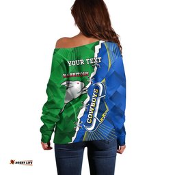 Personalised Rabbitohs And Cowboys Rugby Off Shoulder Sweater Dynamic Style