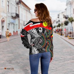 Aboriginal And Maori Off Shoulder Sweater Culture Style