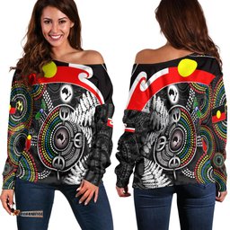 Aboriginal And Maori Off Shoulder Sweater Culture Style