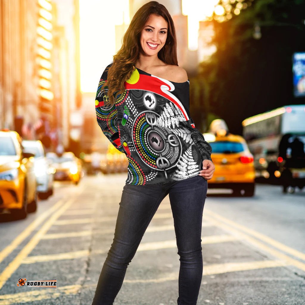 Aboriginal And Maori Off Shoulder Sweater Culture Style