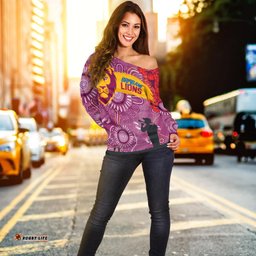 Custom Personalised Brisbane Lions Indigenous Anzac Day Off Shoulder Sweater We Will Remember
