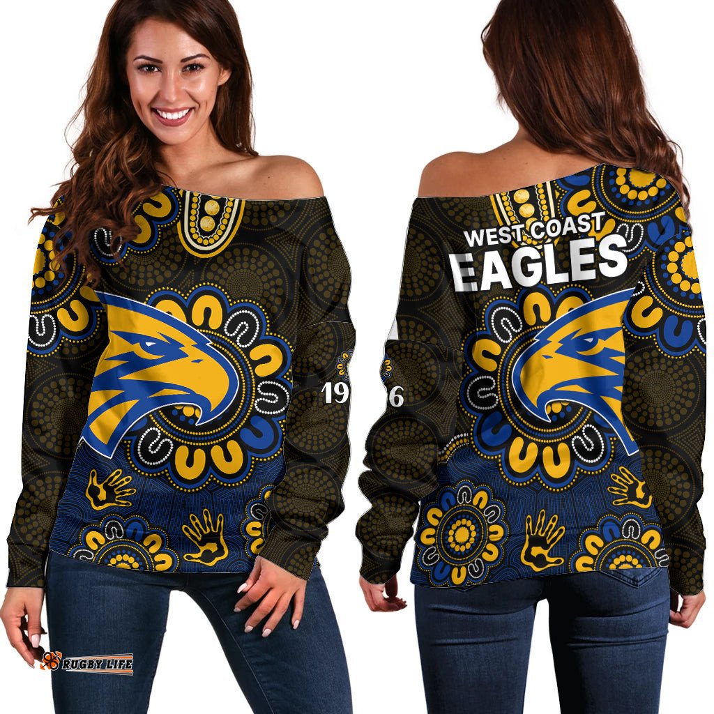 AFL West Coast Eagles 1986 Aboriginal Off Shoulder Sweater 03