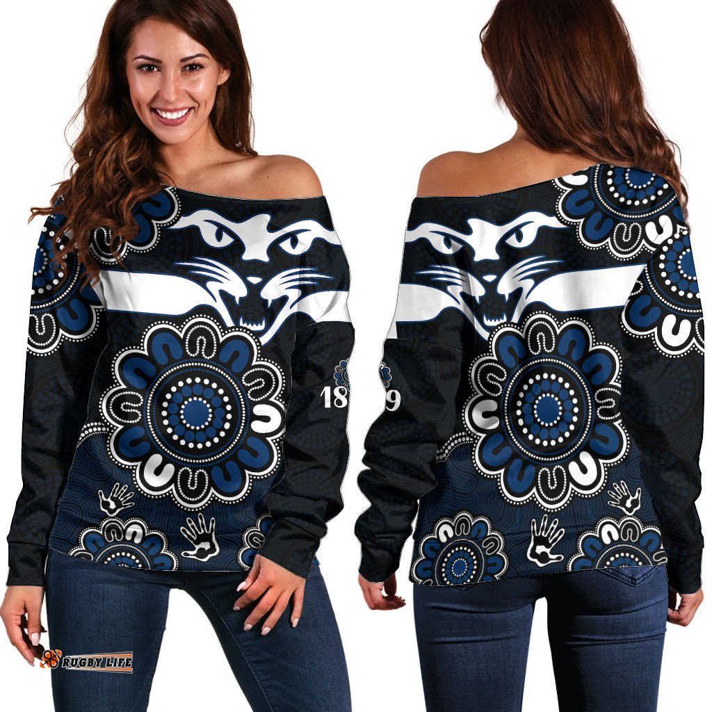 AFL Geelong Cats 1859 Aboriginal Off Shoulder Sweater
