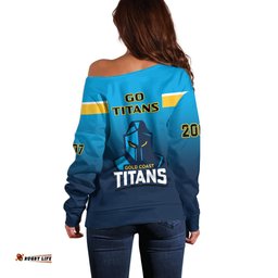 Titans Rugby Off Shoulder Sweater Gold Coast 2007 Sporty Style