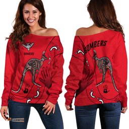 Bombers Indigenous Off Shoulder Sweater Essendon for Life
