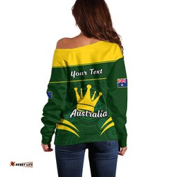 Personalised 12 June Australia King Birthday Off Shoulder Sweater Aboriginal National Color