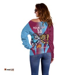 Custom NSW Blues And QLD Maroons Rugby Off Shoulder Sweater 2024 Cockroaches Cane toads Together