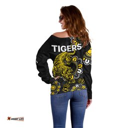 AFL Richmond Tigers 1885 Aboriginal Off Shoulder Sweater 09