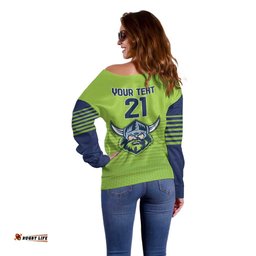 Raiders Rugby Custom Off Shoulder Sweater The Green Machine Simple Style