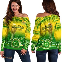 Australia Soccer Socceroos Go Champions Women Off Shoulder Sweater