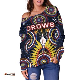 Adelaide Women's Off Shoulder Sweater Original Indigenous Crows