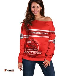 Personalised Australia Rugby Off Shoulder Sweater Illawarra Cutters Sporty Style