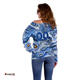 Custom NAIDOC Week 2024 Kangaroos Off Shoulder Sweater Aboriginal Animals Keep The Fire Burning