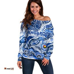 Custom NAIDOC Week 2024 Kangaroos Off Shoulder Sweater Aboriginal Animals Keep The Fire Burning