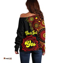 Personalised Australia Walk For Yes Off Shoulder Sweater Indigenous Voice Aboriginal Red Vibe