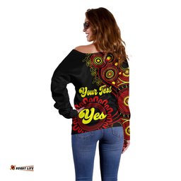 Personalised Australia Walk For Yes Off Shoulder Sweater Indigenous Voice Aboriginal Red Vibe