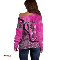Custom Sydney Sixers Off Shoulder Sweater Indigenous Art Grunge Style