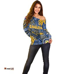 Personalised NAIDOC Week 2024 West Coast Eagles Off Shoulder Sweater Australian Aboriginal Hand Painting