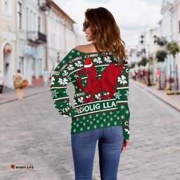 Australia Wales Merry Christmas Off Shoulder Sweater