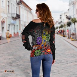 All Stars Christmas Off Shoulder Sweater Indigenous Dreamtime