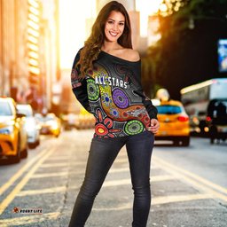 All Stars Christmas Off Shoulder Sweater Indigenous Dreamtime