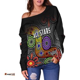 All Stars Christmas Off Shoulder Sweater Indigenous Dreamtime
