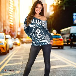 Custom Text And Number Carlton Football Off Shoulder Sweater Blues 1864 Boomerang Indigenous Artsy