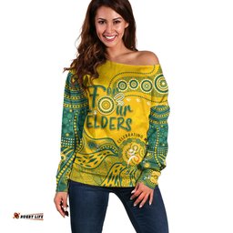 Personalised NAIDOC Week Aboriginal Off Shoulder Sweater Australia Socceroos Indigenous