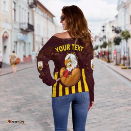 Custom Personalised Kambalda Football Club Off Shoulder Sweater Goldfields Football Indigenous Eagles